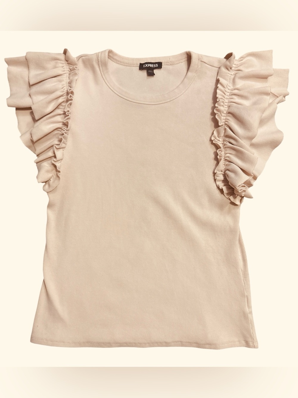 Express Ruffle Sleeve Top in Blush Pink